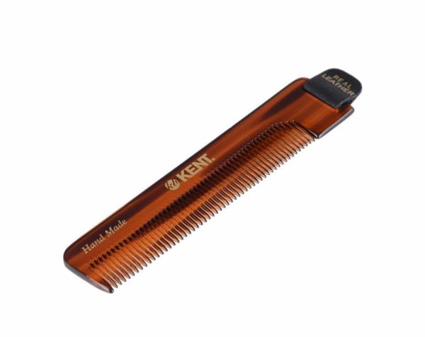 KENT Kent Mobile Men's Pocket Comb NU 22 (with leather tag & leather case) Made in England