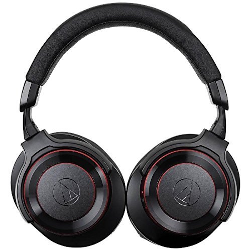 Audio Technica Bluetooth compatible wireless headphones (black red 