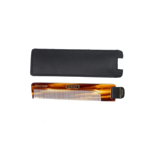 KENT Kent Mobile Men's Pocket Comb NU 22 (with leather tag & leather case) Made in England - Image 2