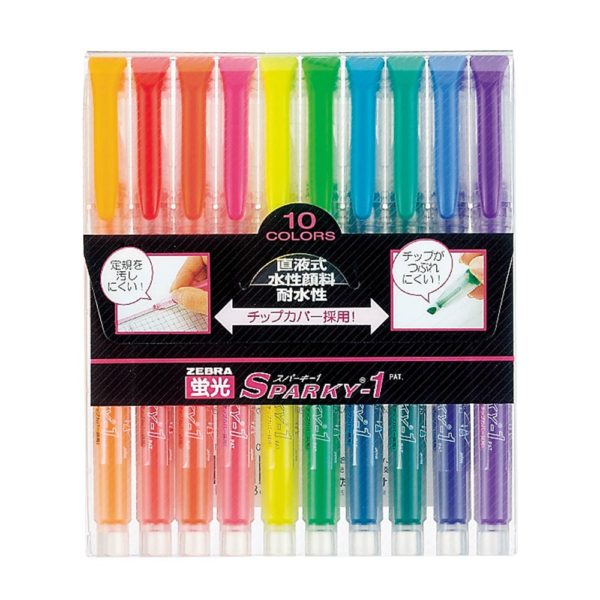 Zebra Highlighter Pen Sparky 1 10 colors WKP 1 - 10 C