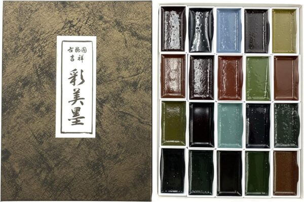 Kissho Paint for Japanese Painting Horn Face Aya Ayami Ink 20 Colors