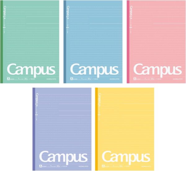 KOKUYO No-3CATNX5 Campus Notebook, Dotted Rule, 5 book pack, each a different color, B5, A-Ruled, 30 pages - Image 4